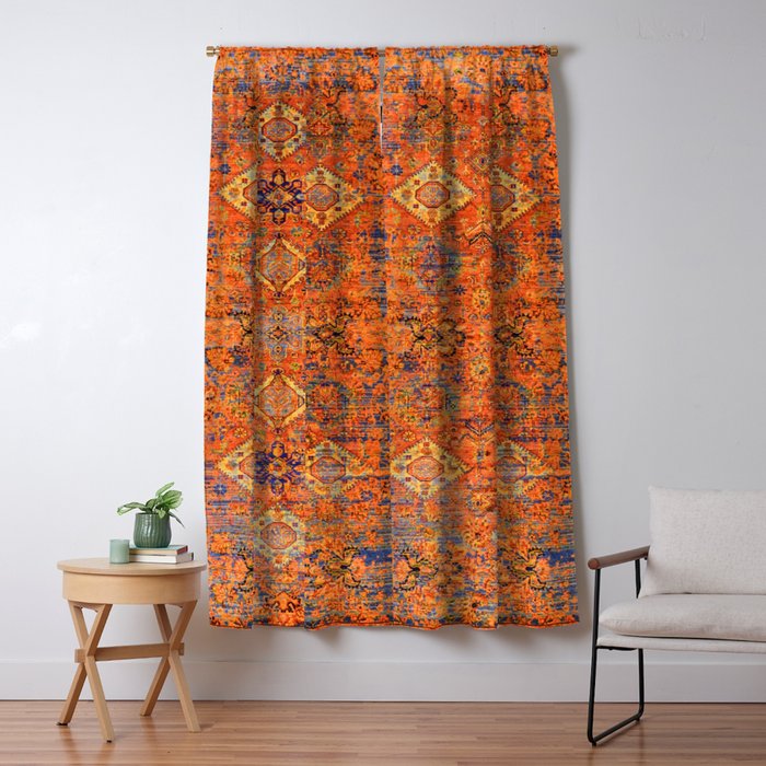 Oriental Vitange Moroccan Rug Design Window Curtain Gallery Image 5