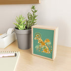 Porcelain Floral Dog - Mint & Ochre Mini Art Print Gallery Image 2
