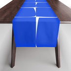 Blue Flux Bold Minimal Midcentury Modern Check Grid Pattern Royal Blue and White Table Runner Gallery Image 1