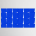 Blue Flux Bold Minimal Midcentury Modern Check Grid Pattern Royal Blue and White Tablecloth Gallery Image 2