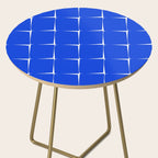 Blue Flux Bold Minimal Midcentury Modern Check Grid Pattern Royal Blue and White Side Table Gallery Image 2