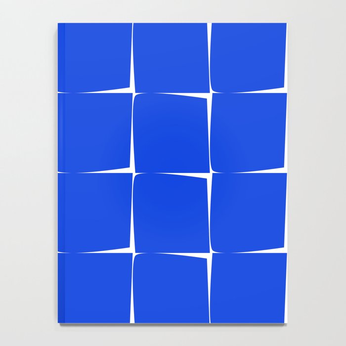 Blue Flux Bold Minimal Midcentury Modern Check Grid Pattern Royal Blue and White Notebook Gallery Image 4