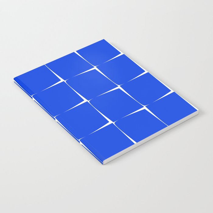 Blue Flux Bold Minimal Midcentury Modern Check Grid Pattern Royal Blue and White Notebook Gallery Image 2