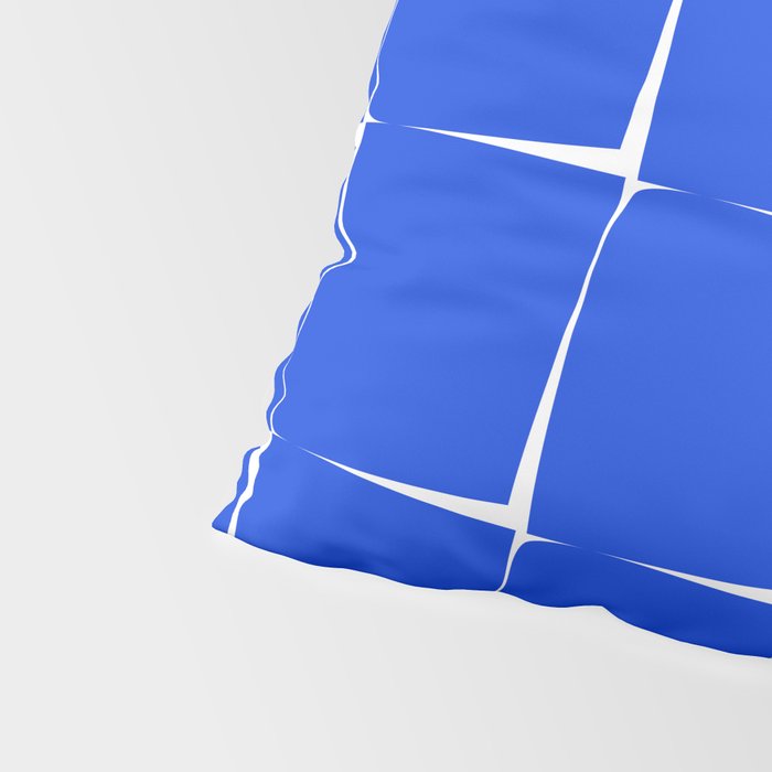 Blue Flux Bold Minimal Midcentury Modern Check Grid Pattern Royal Blue and White Pillow Sham Gallery Image 4