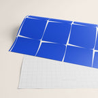 Blue Flux Bold Minimal Midcentury Modern Check Grid Pattern Royal Blue and White Wrapping Paper Gallery Image 2