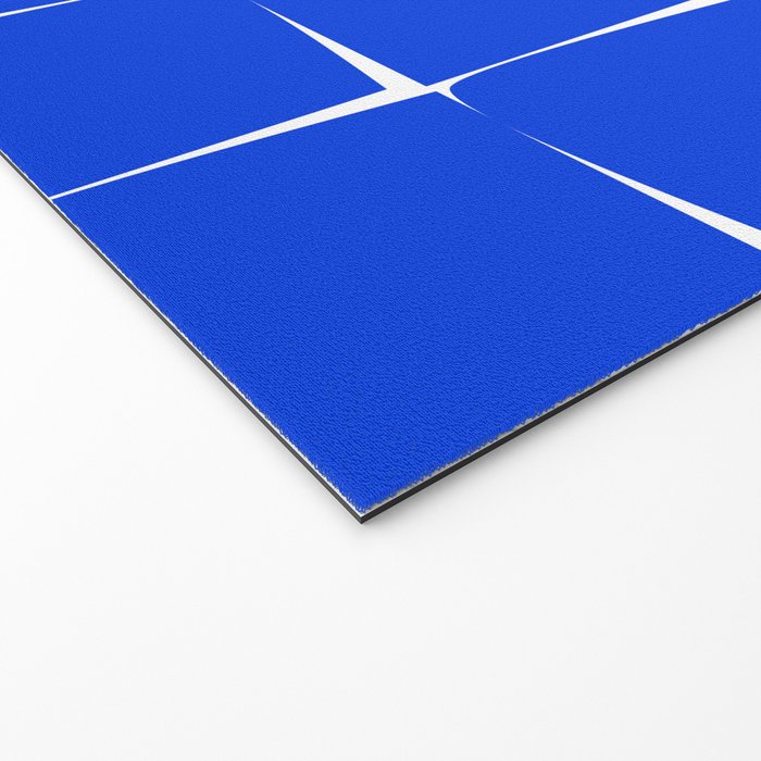 Blue Flux Bold Minimal Midcentury Modern Check Grid Pattern Royal Blue and White Welcome Mat Gallery Image 2