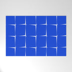 Blue Flux Bold Minimal Midcentury Modern Check Grid Pattern Royal Blue and White Welcome Mat Gallery Image 1