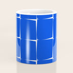 Blue Flux Bold Minimal Midcentury Modern Check Grid Pattern Royal Blue and White Coffee Mug Gallery Image 4
