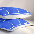 Blue Flux Bold Minimal Midcentury Modern Check Grid Pattern Royal Blue and White Pillow Sham Gallery Image 3