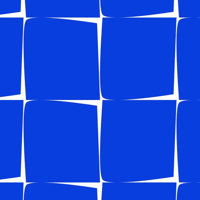 Blue Flux Bold Minimal Midcentury Modern Check Grid Pattern Royal Blue and White Coffee Mug Gallery Image 2