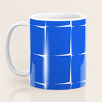 Blue Flux Bold Minimal Midcentury Modern Check Grid Pattern Royal Blue and White Coffee Mug Gallery Image 3