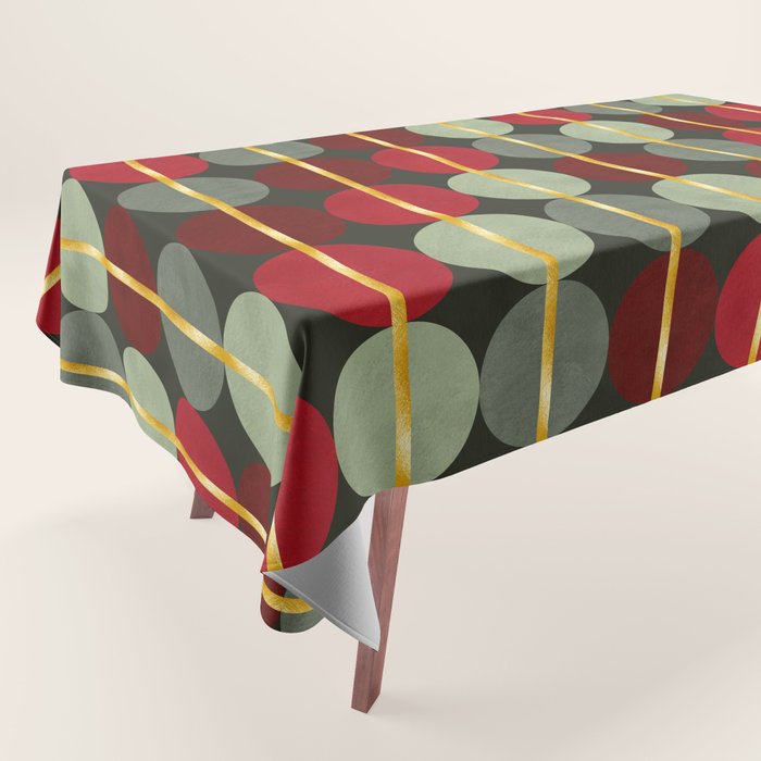 Midcentury Modern Christmas Pattern Tablecloth Gallery Image 1