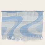 Retro Swirls Powder Blue Abstract Pattern Wall Hanging Gallery Image 1