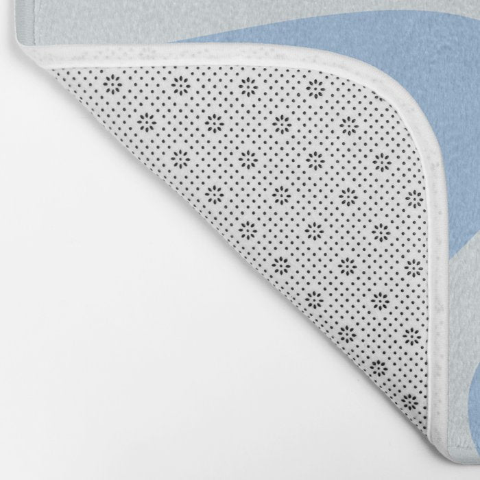 Retro Swirls Powder Blue Abstract Pattern Bath Mat Gallery Image 2