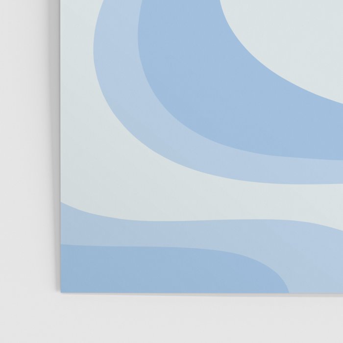 Retro Swirls Powder Blue Abstract Pattern Poster Gallery Image 3