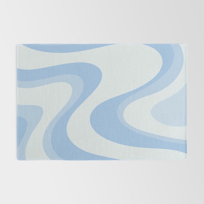Retro Swirls Powder Blue Abstract Pattern Rug Gallery Image 2