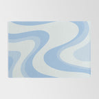 Retro Swirls Powder Blue Abstract Pattern Rug Gallery Image 2
