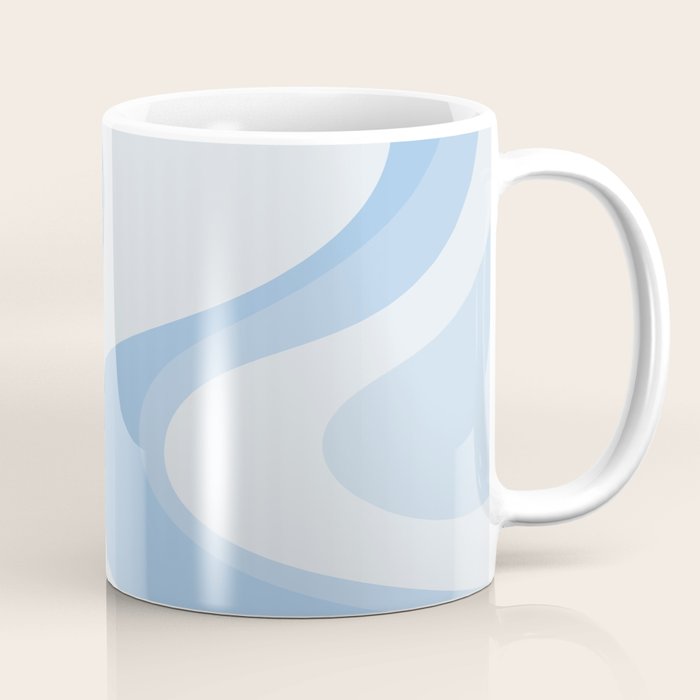 Retro Swirls Powder Blue Abstract Pattern Coffee Mug Gallery Image 1