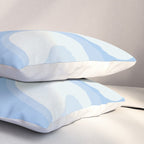 Retro Swirls Powder Blue Abstract Pattern Pillow Sham Gallery Image 3