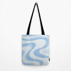 Retro Swirls Powder Blue Abstract Pattern Tote Bag Gallery Image 2