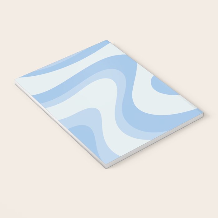 Retro Swirls Powder Blue Abstract Pattern Notebook Gallery Image 3