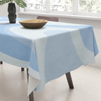Retro Swirls Powder Blue Abstract Pattern Tablecloth Gallery Image 3