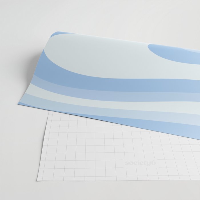Retro Swirls Powder Blue Abstract Pattern Wrapping Paper Gallery Image 2