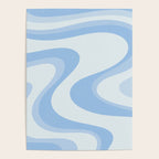 Retro Swirls Powder Blue Abstract Pattern Poster Gallery Image 4