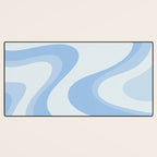 Retro Swirls Powder Blue Abstract Pattern Desk Mat Gallery Image 3
