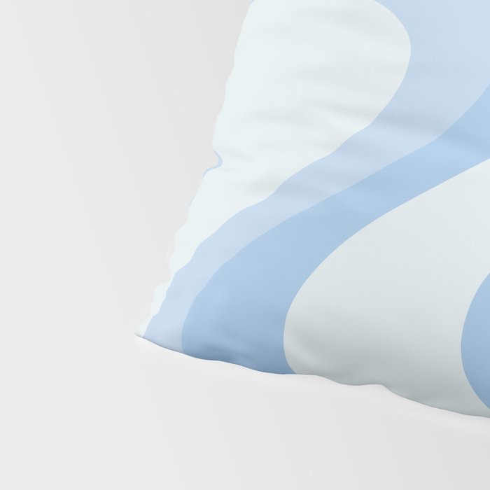 Retro Swirls Powder Blue Abstract Pattern Pillow Sham Gallery Image 4