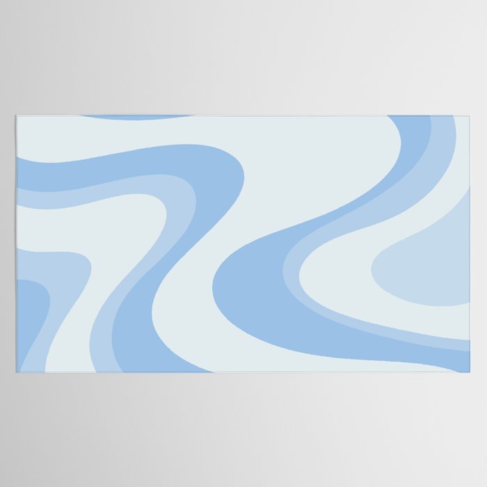 Retro Swirls Powder Blue Abstract Pattern Tablecloth Gallery Image 2