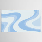 Retro Swirls Powder Blue Abstract Pattern Tablecloth Gallery Image 2
