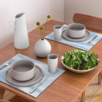 Retro Swirls Powder Blue Abstract Pattern Placemat Gallery Image 2