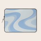 Retro Swirls Powder Blue Abstract Pattern Laptop Sleeve Gallery Image 1