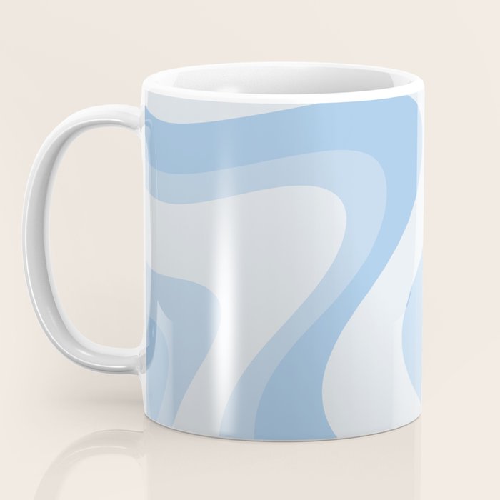Retro Swirls Powder Blue Abstract Pattern Coffee Mug Gallery Image 3