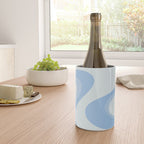 Retro Swirls Powder Blue Abstract Pattern Wine Chiller Gallery Image 4
