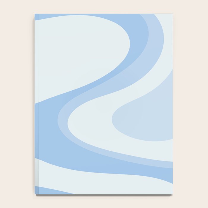 Retro Swirls Powder Blue Abstract Pattern Notebook Gallery Image 4