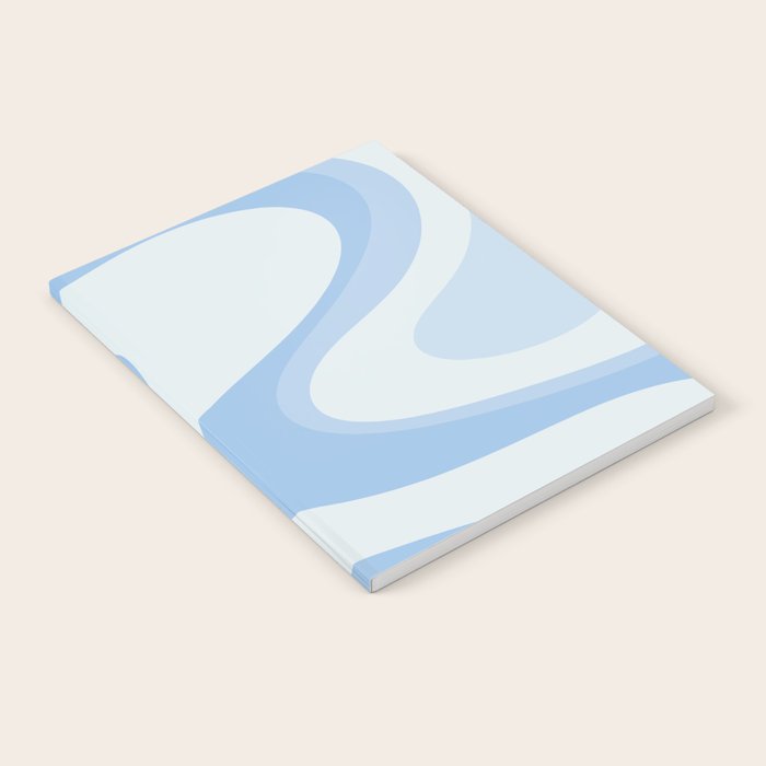 Retro Swirls Powder Blue Abstract Pattern Notebook Gallery Image 2