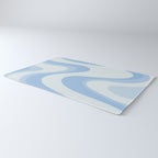 Retro Swirls Powder Blue Abstract Pattern Rug Gallery Image 3