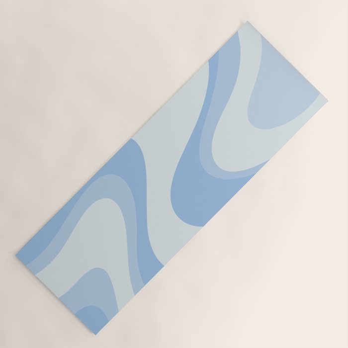 Retro Swirls Powder Blue Abstract Pattern Yoga Mat Gallery Image 1