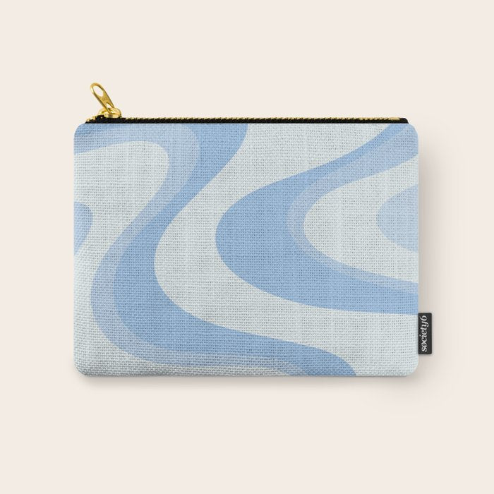 Retro Swirls Powder Blue Abstract Pattern Carry All Pouch Gallery Image 1