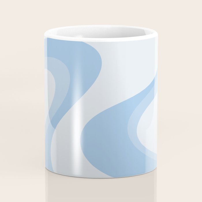 Retro Swirls Powder Blue Abstract Pattern Coffee Mug Gallery Image 4