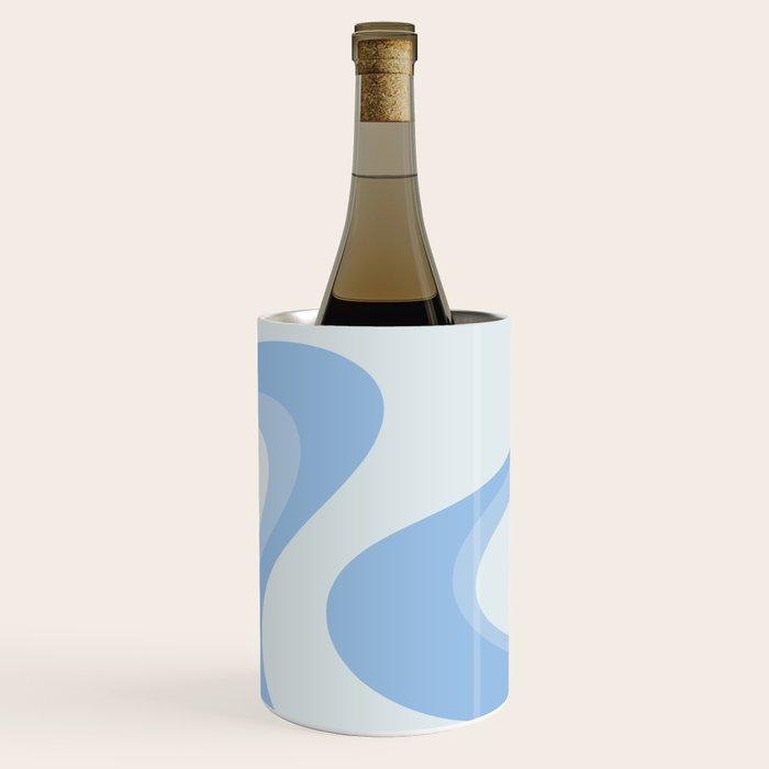 Retro Swirls Powder Blue Abstract Pattern Wine Chiller Gallery Image 1
