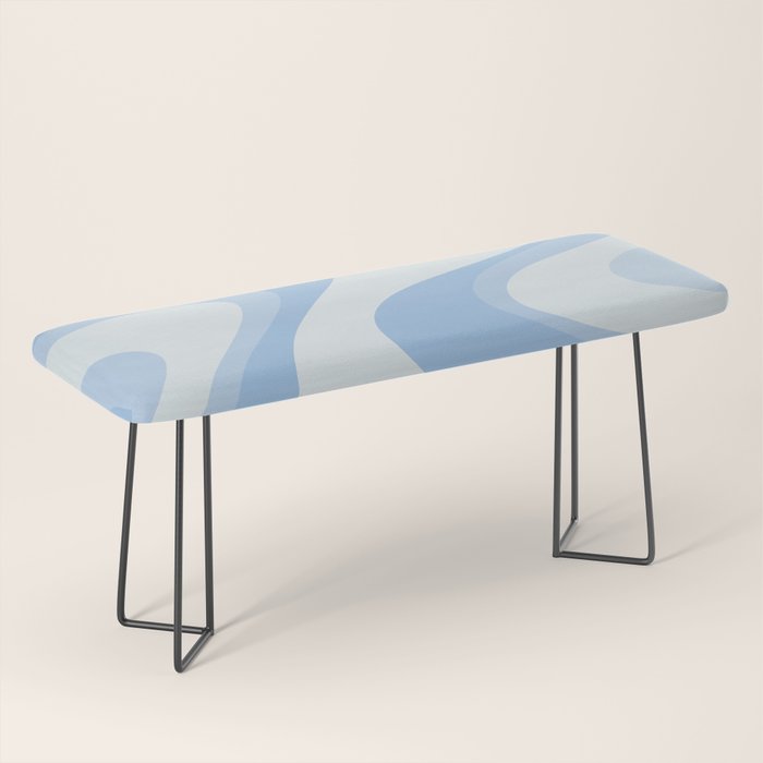Retro Swirls Powder Blue Abstract Pattern Bench Gallery Image 1