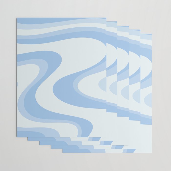 Retro Swirls Powder Blue Abstract Pattern Wrapping Paper Gallery Image 3