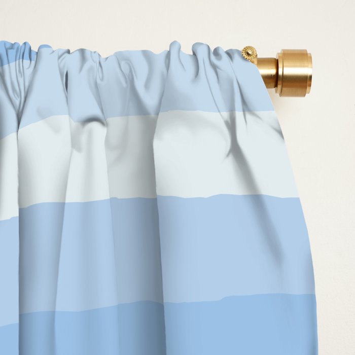 Retro Swirls Powder Blue Abstract Pattern Window Curtain Gallery Image 2