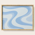 Retro Swirls Powder Blue Abstract Pattern Serving Tray Gallery Image 1