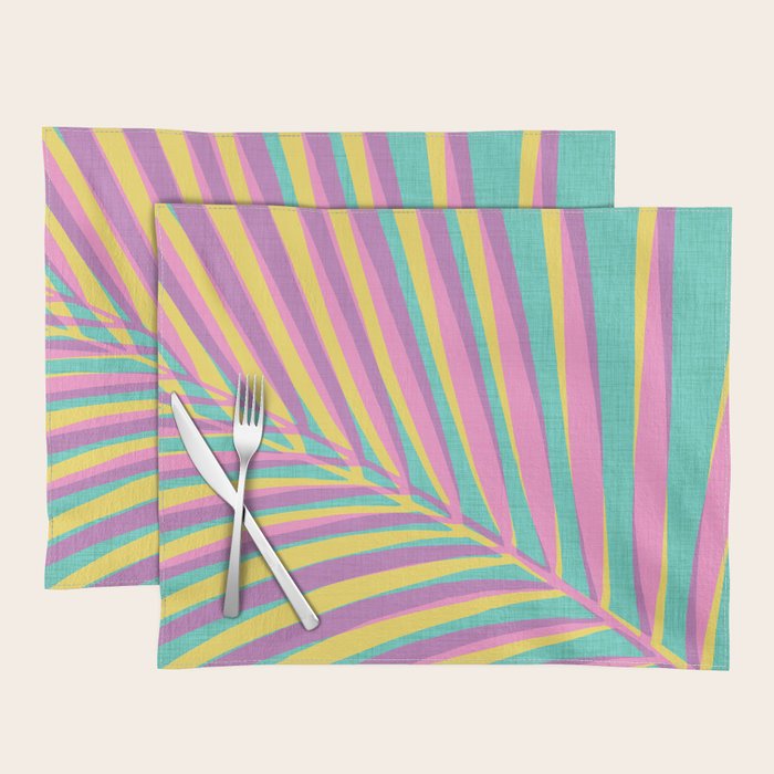 Pink Tropical Palm Leaf Placemat Gallery Image 1