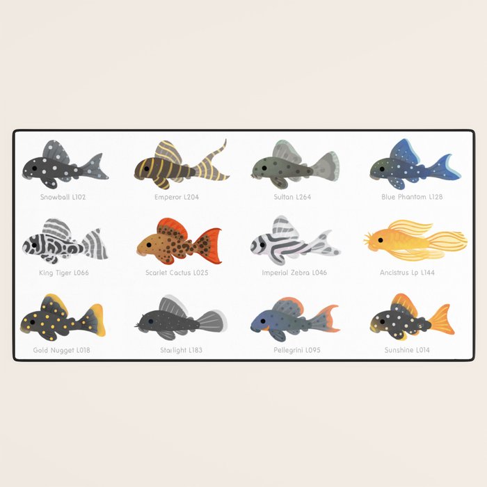 Pleco! - white Desk Mat Gallery Image 3