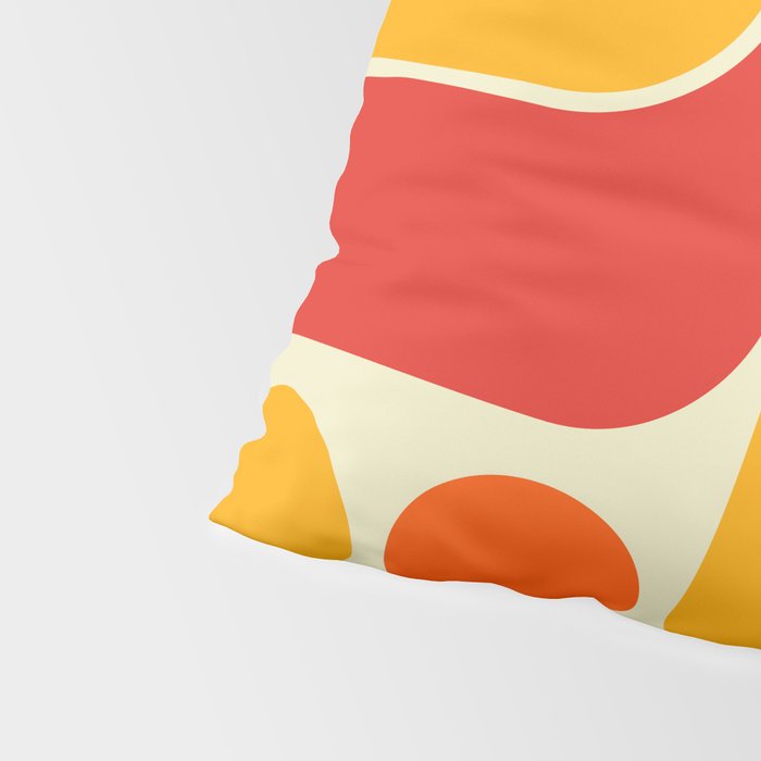 Retro Vintage Geometric Design 662 Red Orange Yellow and Beige Pillow Sham Gallery Image 4